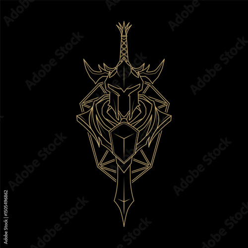 golden knight armour design logo