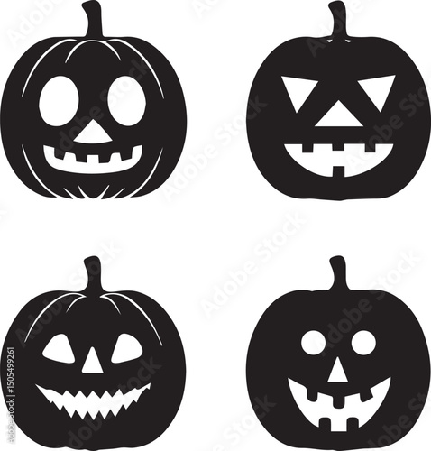 halloween pumpkin logo, halloween pumpkin silhouette vector, logo vector illustration isolated on white background file