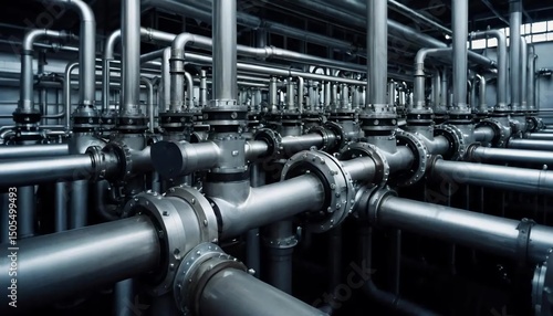 Industrial Piping System: A Complex Network of Steel Tubes and Valves