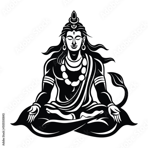 illustration of lord Shiva vector.