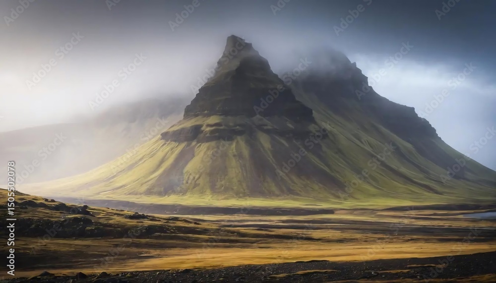 Icelandic Mountain Majesty: A Misty Landscape Icelandic Mountain Majesty: A Misty Landscape