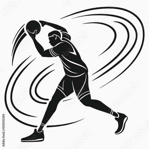 Black Silhouette Of A Spinning Punch Action