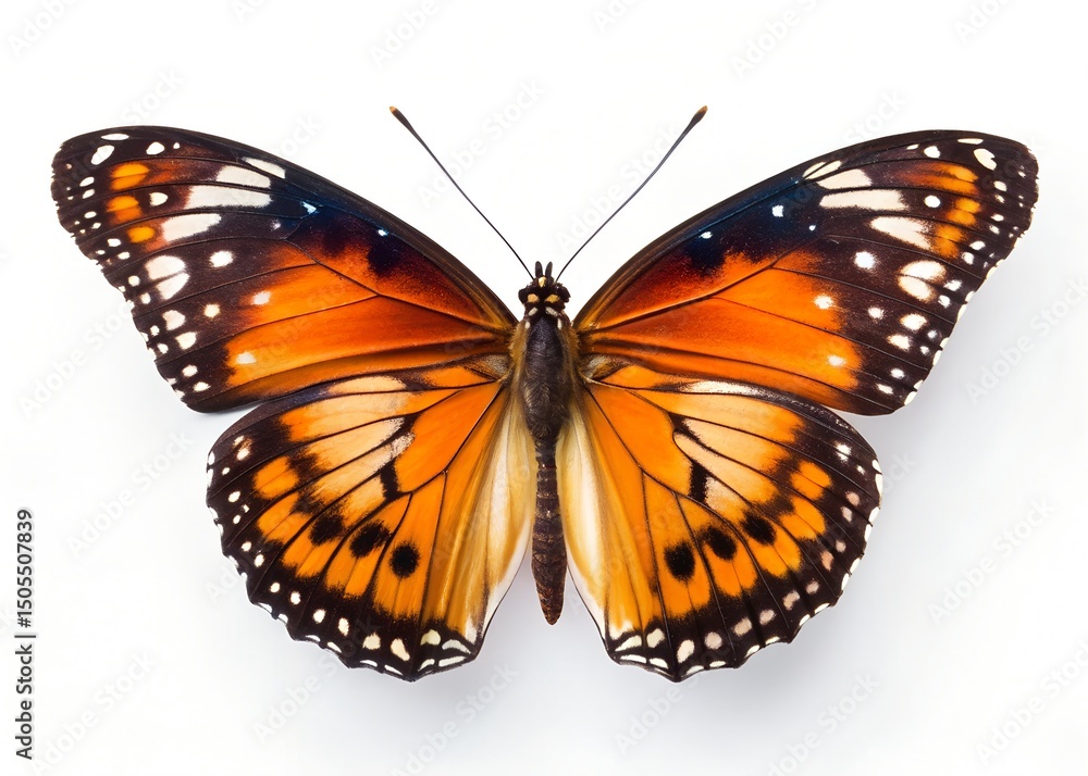 Fototapeta premium Butterfly flying isolated on white background