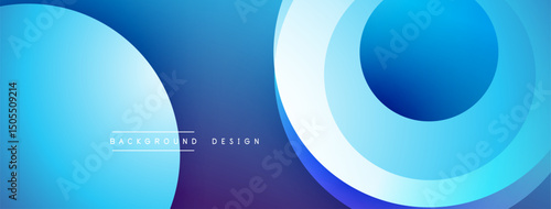 Abstract blue gradients form circles, creating modern background design. Smooth transitions, vibrant hues present visual appeal.