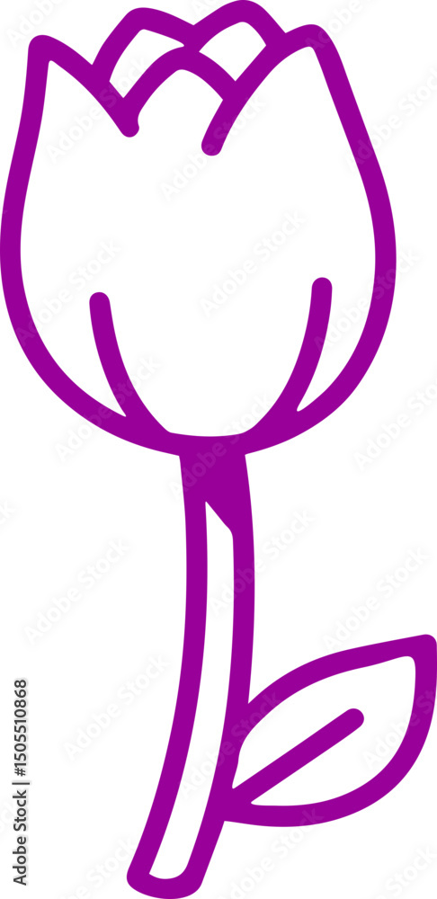 Fototapeta premium vector tulip flower outline icon vector