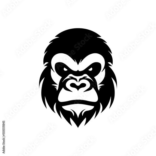 Wallpaper Mural vector illustration gorilla head black and white Torontodigital.ca