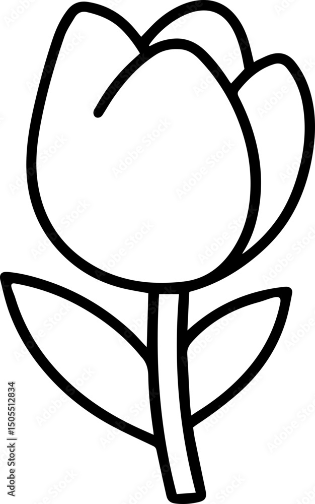 Obraz premium tulip flower pattern icon vector transparent 