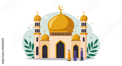 Golden Mosque and Family Unity During a Religious Holiday