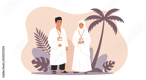 Preparing for Hajj: Pilgrims Getting Ready for Their Sacred Journey"