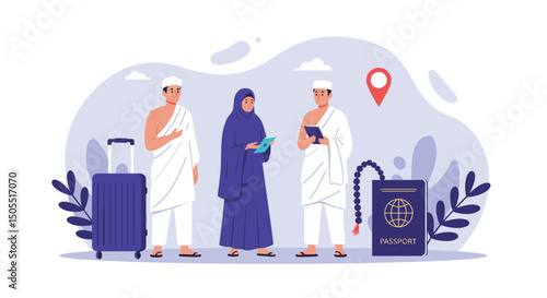 Preparing for Hajj: Pilgrims Getting Ready for Their Sacred Journey"