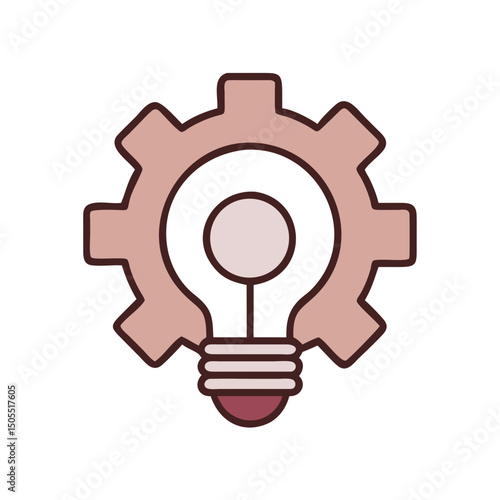 Lightbulb inside gear, innovative ideas, for branding