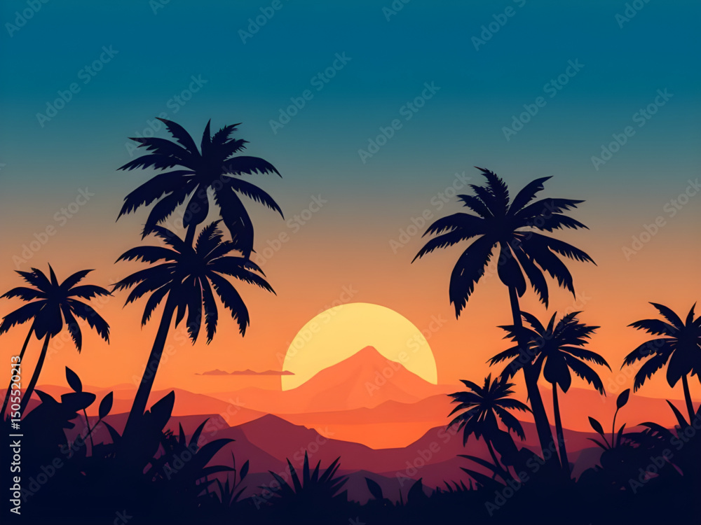 Tropical sunset, Palm tree sunset, Sunset beach, Sunset with palm trees, Tropical landscape, Island sunset, Summer evening, Exotic sunset, Sunset over ocean, Palm silhouette, Beach sunset scene, Tropi Tropical sunset, Palm tree sunset, Sunset beach, Sunset with palm trees, Tropical landscape, Island sunset, Summer evening, Exotic sunset, Sunset over ocean, Palm silhouette, Beach sunset scene, Tropi