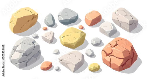 round stones, abstract stone design, stone collection, cartoon stones, stone icons, stone isolated, mineral stones, stone flat design, stone group, rock formation, stone pile vector, stone symbol, sto