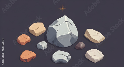 rock types vector, various rocks illustration, assorted rocks vector, rocks bundle vector, geology stones pack, rock materials vector, mineral stone illustration, boulders vector set, pebbles vector p