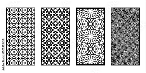 Islamic Geometric Patterns Vector | Arabic Art Panel Designs for CNC & Laser Cutting.