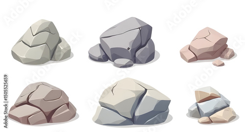 rocks vector set, rock collection vector, stone set vector, different rocks illustration, geology rocks vector, natural rocks vector, stone shapes vector, rock clipart set, stone clipart vector, miner