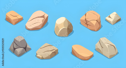rocks vector set, rock collection vector, stone set vector, different rocks illustration, geology rocks vector, natural rocks vector, stone shapes vector, rock clipart set, stone clipart vector, miner