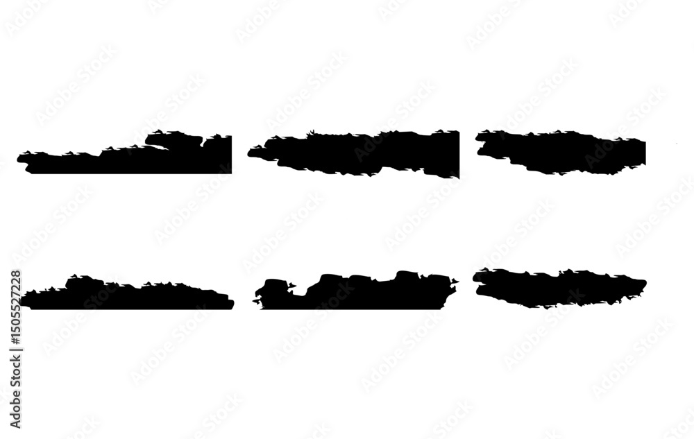 © designwithme - Collection of six hand drawn brush stroke elements © designwithme - Collection of six hand drawn brush stroke elements