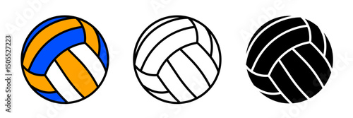 Volleyball icon. Volleyball ball set