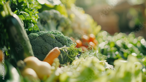 Fresh Green Vegetables and Fruits for Liver Health, Close-Up on Wooden Table with Copy Space, Healthy Diet Concept, Detox Nutrition, Natural Ingredients
