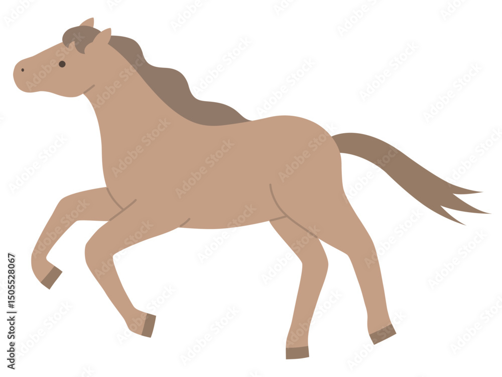 Fototapeta premium 走る馬のベクターイラスト。干支、十二支、午、うま、午年、年賀状