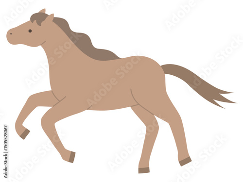 走る馬のベクターイラスト。干支、十二支、午、うま、午年、年賀状