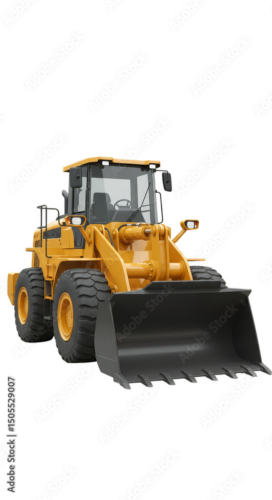 Fototapeta premium 3D Render Illustration Of A Yellow Loader Construction Equipment Isolated