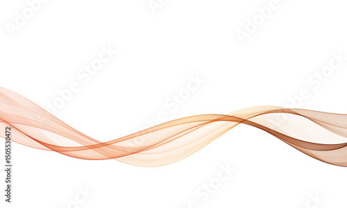 Elegant warm-toned abstract wave on white background.