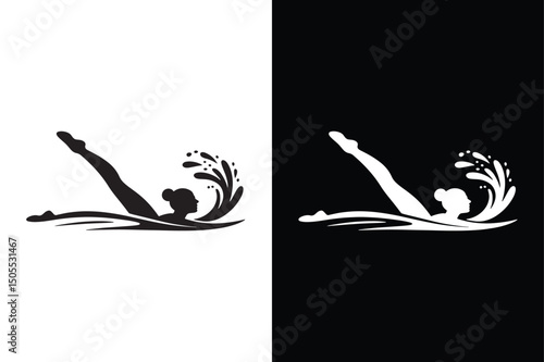 Synchronized Swimming icon vector on White Background ,Vector Art Illustration on white background.