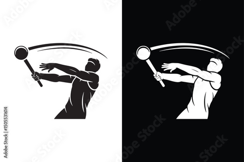 Hammer Throw icon on White Background Vector Art Illustration on white background.