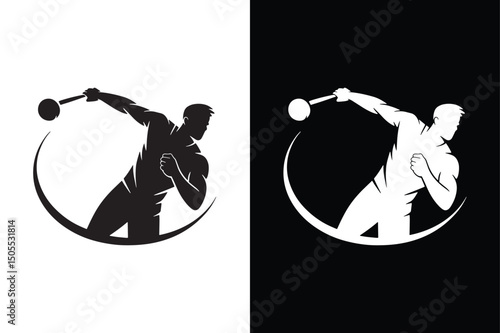 Hammer Throw icon on White Background Vector Art Illustration on white background.