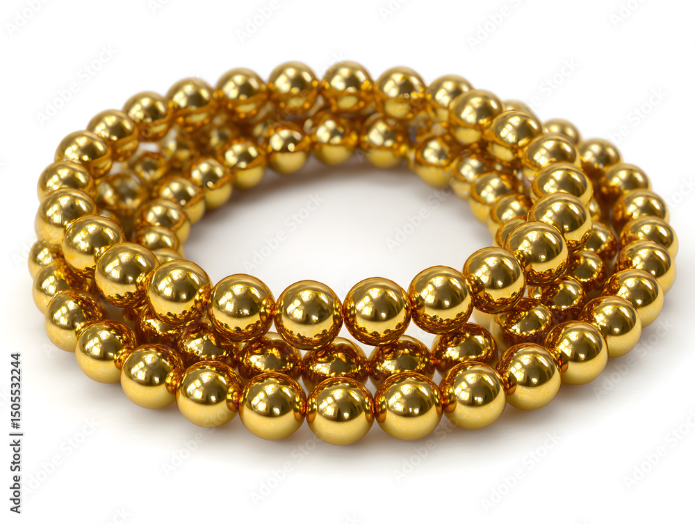 Obraz premium Golden Shiny Spheres Arranged in a Circular Pattern