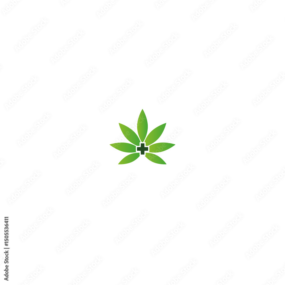 Cannabis medical logo icon flat vector design Cannabis medical logo icon flat vector design