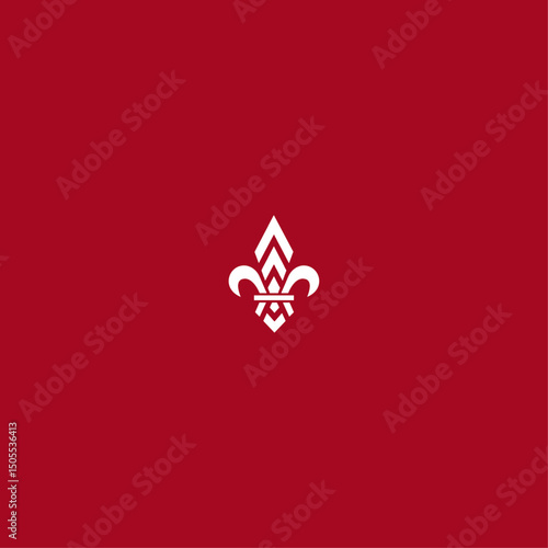 Fleur de lis logo icon flat vector design