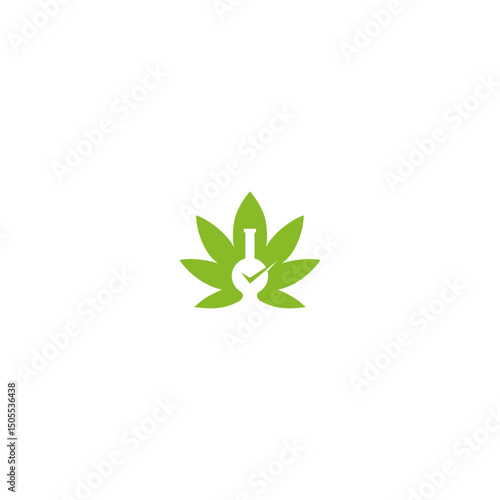 Cannabis lab logo icon flat vector design