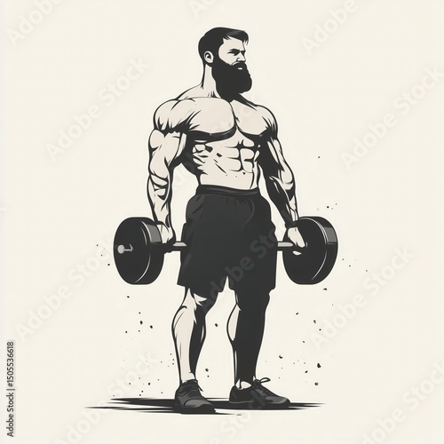 design gym minimalistic funny cool body builder hand drawn 