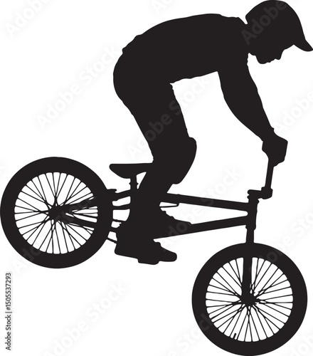 Bmx rider silhouette extreme sports action