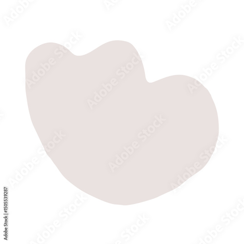 Abstract element of figure in children's doodle style ivory color on white background