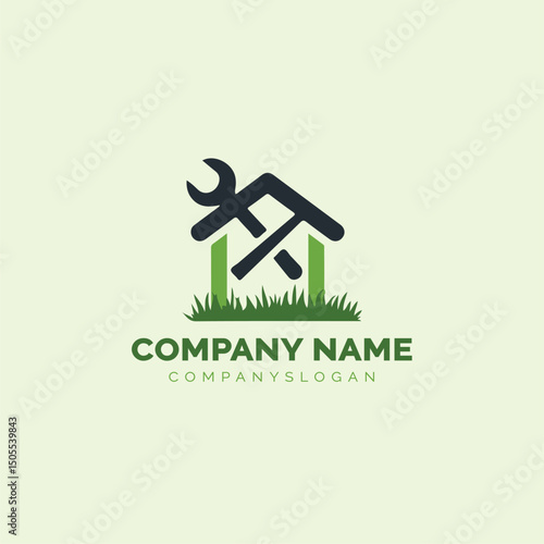 handyman house logo design, vector illustration 