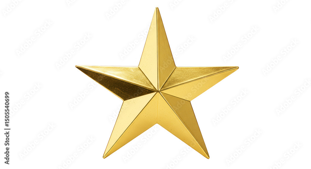 Fototapeta premium Gold Star Illustration on Transparent Background Isolated Decorative Object
