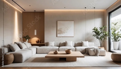 Wallpaper Mural Serene Minimalist Living Room Design Torontodigital.ca