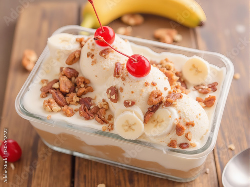 Banana Split Ice Cream Dessert
