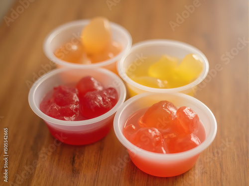 Colorful Fruit Jelly Cups