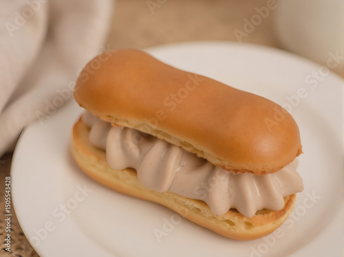 Cream Filled Eclair Pastry Dessert