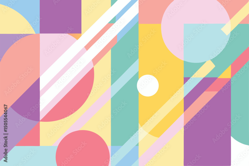 Colorful geometric composition with overlapping shapes and transparent design elements Colorful geometric composition with overlapping shapes and transparent design elements