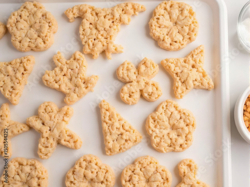 Assorted Rice Cereal Treat Shapes on Tray