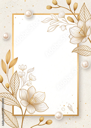 A Luxurious White & Gold Invitation Design with Sparkling Balloons and Elegant