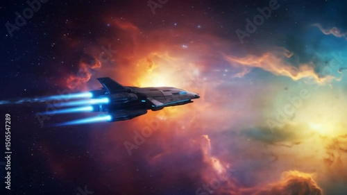 spaceship flying over the earth