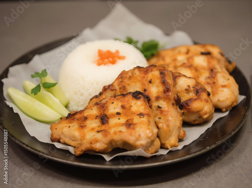 Grilled Chicken with Rice and Vegetables