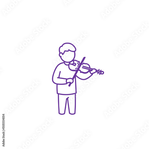 Violinist icon for classical music education and orchestra platforms